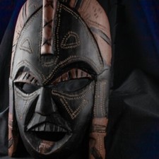 Escultura de cabeça vintage artesanal de madeira tribal de Gana comprar usado  Enviando para Brazil