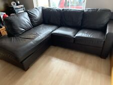 Dark brown leather for sale  SUNBURY-ON-THAMES