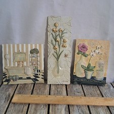 Placas de parede de azulejo de resina 3D Boem, Olsen, Blum floral 9", 6,25" e 5,5" #4391L519, usado comprar usado  Enviando para Brazil