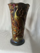 Vaso de jardim pavão vidro carnaval ametista preta Fenton assinado 2007 comprar usado  Enviando para Brazil