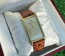 1980 Michel Herbelin Paris relógio tanque de quartzo unissex folheado a ouro retângulo raro comprar usado  Enviando para Brazil
