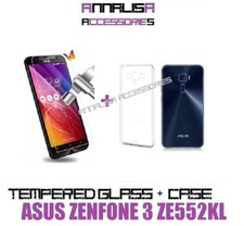CUSTODIA COVER + PELLICOLA IN VETRO TEMPERATO ASUS ZENFONE 3 ZE552KL CASE GLASS comprar usado  Enviando para Brazil