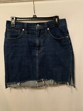 Madewell Denim Mini Falda 27 EE. UU. 4 Dobladillo Crudo Aberturas Laterales Bolsillos Elásticos Línea A segunda mano  Embacar hacia Argentina