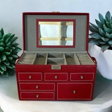Red pebbled leather for sale  Brownstown