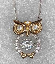 Pingente de coruja deslumbrante de diamante simulado redondo 2,16 ct folheado a ouro amarelo 14k PRATA comprar usado  Enviando para Brazil