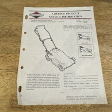 Boletim de cortador de grama elétrico sem fio Briggs & Stratton 1996 modelo BE 2010 comprar usado  Enviando para Brazil