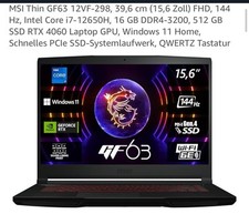 Msi thin gf63 gebraucht kaufen  Malchin