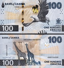 Zâmbia 100 Kwacha 2024 2025, UNC, P-65, Novo Design, GIRAFA comprar usado  Enviando para Brazil