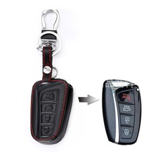 Fit Hyundai Santa Fe ix45 controle remoto chaveiro bolsa suporte capa de couro 4 botões comprar usado  Enviando para Brazil