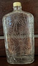 Garrafa de geladeira vintage com tampa; vidro transparente com padrão Sunburst-Flower comprar usado Garrafa de geladeira vintage com tampa; vidro transparente com padrão Sunburst-Flower comprar usado  Enviando para Brazil