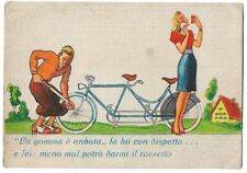 Cartolina umoristica biciclett usato  Torino