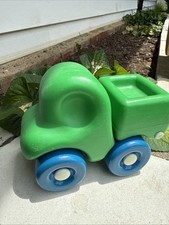 Vintage Little Tikes Chunky My First Wheels Green Dump Truck Smiley Face for sale  Springfield