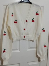 Cherries knitted cropped for sale  SOUTHAMPTON