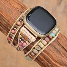 Pulseira de pedra natural para Fitbit Versa 4/Sense 2 pulseiras boêmia comprar usado  Enviando para Brazil