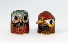 Vintage Cloisonne Esmalte e Latão Dedais Cabeças de Pássaro e Coruja - Uso ou Exibição, usado comprar usado Vintage Cloisonne Esmalte e Latão Dedais Cabeças de Pássaro e Coruja - Uso ou Exibição, usado comprar usado  Enviando para Brazil