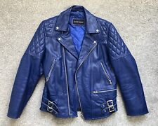 Blue leather biker for sale  PRESTON