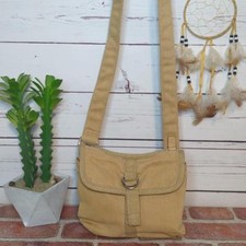 Bolsa tiracolo vintage Y2K cáqui bronzeado fóssil pequena anos 90 boho casual lona, usado comprar usado  Enviando para Brazil