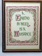 Crewel embroidered friend for sale  Hinckley