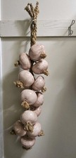 Vintage 12 Lâmpadas de Cerâmica de Alho Penduradas em Corda Decoração de Cozinha Italiana 32 polegadas de Comprimento comprar usado  Enviando para Brazil