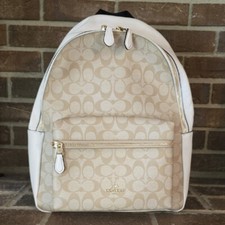 Mochila Coach Charlie em lona assinatura marrom branco, usado comprar usado  Enviando para Brazil