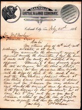 1886 Colorado City Texas - Magnolia Cattle & Land Co - Cabeça de letra história rara comprar usado  Enviando para Brazil