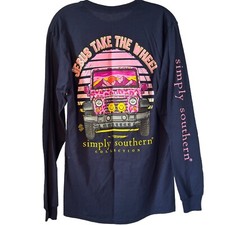 Blusa Simply Southern feminina tamanho médio manga longa azul algodão gráfico Jesus comprar usado  Enviando para Brazil