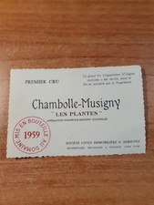 Etiquette chambolle musigny d'occasion  Montigny-le-Bretonneux