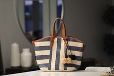 Navy cream tote for sale  Yukon