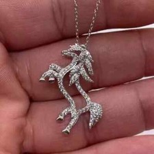 Pingente em forma de cavalo simulado redondo feito de prata 2 quilates folheado a ouro branco 14k, usado comprar usado  Enviando para Brazil