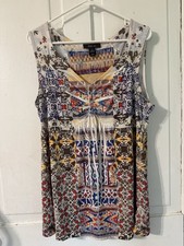 Blusa Style And Co feminina sem mangas L boho mosaico anos 2000 multicolorida  comprar usado  Enviando para Brazil