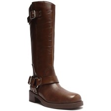 Botas de motocicleta femininas Arezzo Clara marrom altura do joelho 7,5 médias (B,M) BHFO 3199 comprar usado  Enviando para Brazil