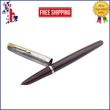 CANETA TINTEIRO VINTAGE PARKER 51 VACUMATIC MARROM E PRATA ESTERLINA 14K FINA NOVA NA CAIXA comprar usado  Enviando para Brazil