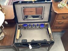 Linda mala de viagem vintage de couro preto para pernoite bagagem de cavalheiro comprar usado  Enviando para Brazil