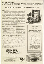 Corantes de sabão 1923 SUNSET estampa vintage anúncio 2 comprar usado  Enviando para Brazil