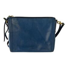 Bolsa tiracolo de couro azul fóssil com zíper na parte superior comprar usado  Enviando para Brazil