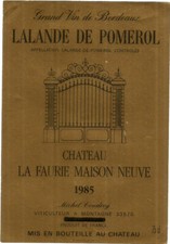 étiquette chateau faurie d'occasion  Villenave-d'Ornon
