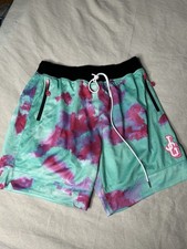 Shorts de basquete John Geiger tamanho XXL estampa de tingimento retrô AOP algodão doce B19 comprar usado  Enviando para Brazil