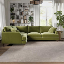 Olive green velvet for sale  HUDDERSFIELD