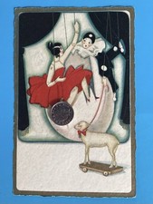 Usado, CARTÃO POSTAL DE ARTE ARTISTA DESCONHECIDO BONECA DE MADEIRA BONECO PARA ESTOCOLMO SUÉCIA ART DECO comprar usado  Enviando para Brazil