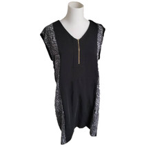 Vestido de escritório basco preto e branco redemoinho sem mangas comprimento do joelho tamanho 12 comprar usado  Enviando para Brazil