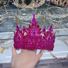 Coroa de casamento de tamanho grande com miçangas de cristal coroas de noiva strass pérola miçangas comprar usado  Enviando para Brazil