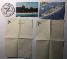 Lote de papel de nota de navio de cruzeiro Incres Nassau Line, adesivo de pano 2 peças hotel, envio comprar usado  Enviando para Brazil
