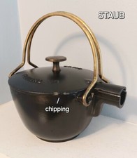 Chaleira STAUB "La Theiere" ferro fundido esmaltado francês 1 qt PRETO/USADO-COMO ESTÁ, usado comprar usado  Enviando para Brazil
