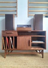 Meuble vinyles noyer d'occasion  Saint-Amand-les-Eaux