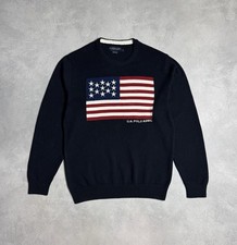 Polo Assn. dos EUA Suéter masculino de malha de algodão com gola redonda bandeira dos EUA tamanho M comprar usado  Enviando para Brazil
