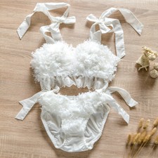 Conjunto de sutiã e calcinha de penas de inverno fofos roupa íntima macia sem fio dormir íntima comprar usado  Enviando para Brazil