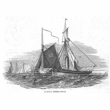 Um barco de pesca latindo - Estampa antiga 1844 comprar usado  Enviando para Brazil