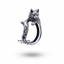 Usado, Dettagliato Gatto Pussy 925 Argento Sterling Donna Ragazza Animale Anello Regalo comprar usado  Enviando para Brazil