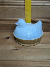 Usado, Copo de leite vintage Avon frango galinha no ninho branco bronzeado 1973 prato de nozes doces comprar usado  Enviando para Brazil