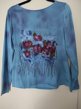 Seidenbluse emile blau gebraucht kaufen  Rathenow-Umland